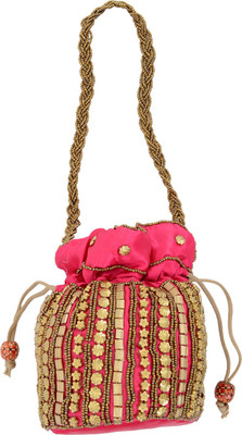 

Bagaholics Ethnic Silk Batwa Potli(Pink)