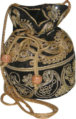 

AADOO Handmade Designer Black Potli Bags Potli(Black)