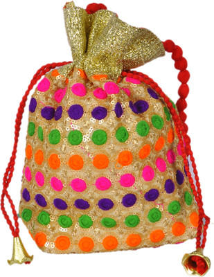 

Duchess Duchess! Handicraft Item beautiful multi coloured potli bag Potli(Multicolor)