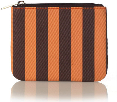 

Berrypeckers Striped Coin Purse(Orange, Brown), Brown;orange