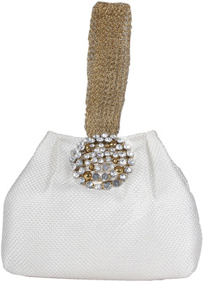 

Pretty Krafts White Color Hand Bag Cum Pouch(White)