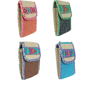

Sheen Combo Of 4 Jute Mobile Pouches Pouch(Multicolor)
