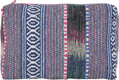 

Garam Masala Striped Pouch(Pink, Blue), Blue;pink