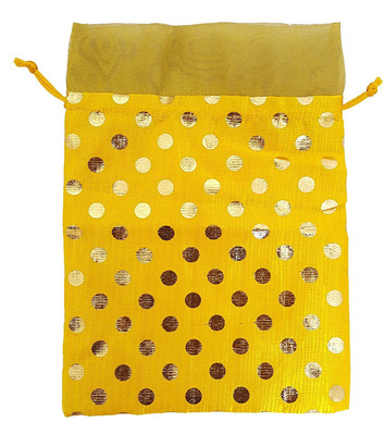 

Mehrunnisa Yellow Shagun Potli With Golden Dots Potli(Multicolor)
