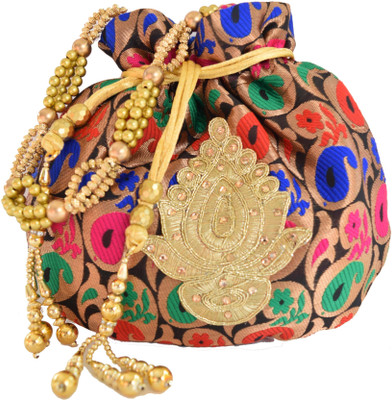 

Mahadev Exports Jamawar Heavy Potli Multi Kairi Potli(Multicolor)