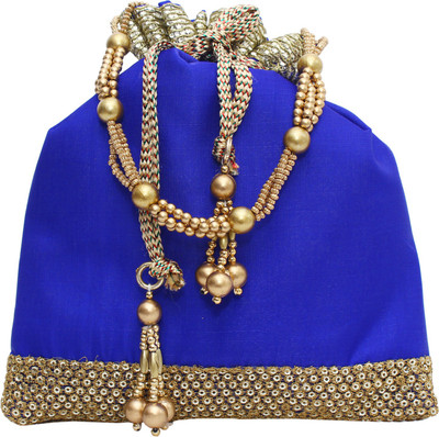

Bagaholics Ethnic Silk Batwa Potli(Blue)