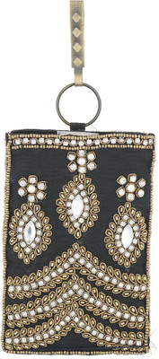 

Vama Fashions CZ Stone with Spring Designed Mobile Pouch(Black)
