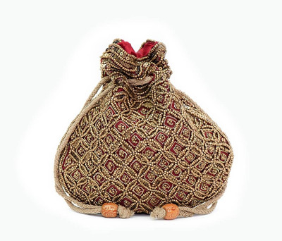 

Vermello Red Designer Potli Pouch(Red)