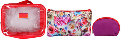 Super Drool Red Floral Burst Multiutility Pouch(Red)
