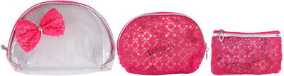 

Super Drool Pink Decorative Bow Multiutility Pouch(Pink)