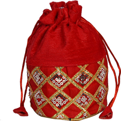 

Decot Paradise Embroidery Design HandBag Potli(Multicolor)