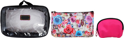

Super Drool Black Floral Burst Multiutility Pouch(Black)