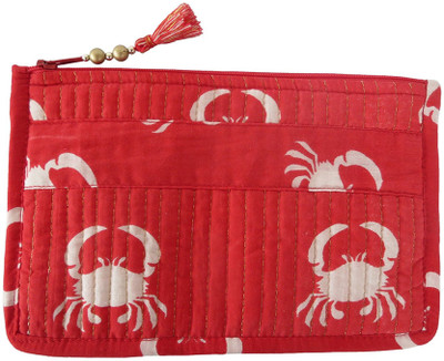 

Needlecrest Cotton Quilted Pouch(Red, Red)