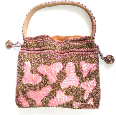

Kawaii PEACH COLOR MIXED BEADS BAG Potli(Pink)