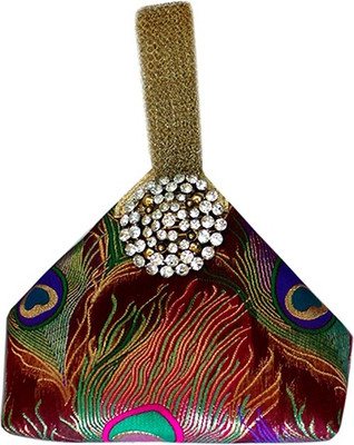 

Bhamini Triangle Brocade with Tissue Strap Potli(Maroon)