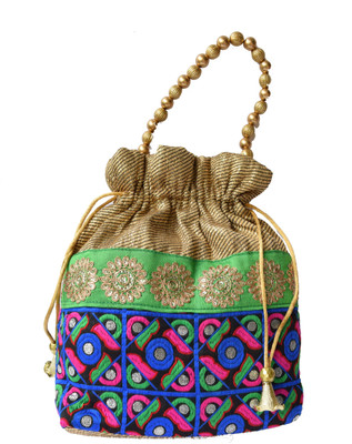 

Mahadev Exports Multicolored half golden Potli(Multicolor)