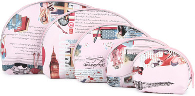 

Uberlyfe Set of 5 Eiffel Tower Multipurpose Pouch(Pink)
