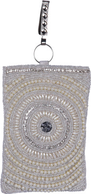 

Magnus Women Velvet Embroidered Coin Mobile Mini Shoulder Bag Pouch(White)