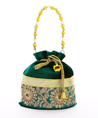 

LadyBugBag Ethnic Designer Potli(Green)