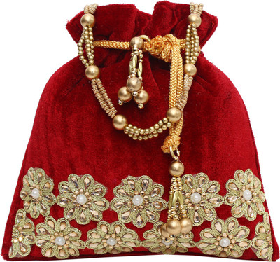 

Bagaholics Ethnic Velvet Batwa Potli(Maroon)