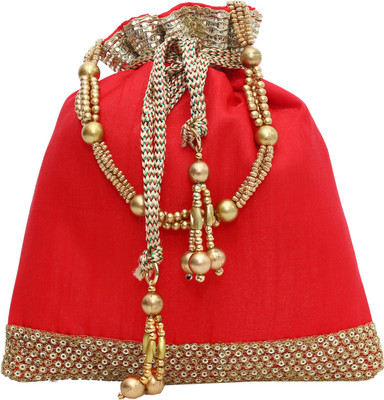 Bagaholics Ethnic Silk Batwa Potli(Red)
