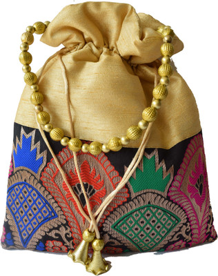 

Mahadev Exports Border Batwa Cream Potli(Beige)