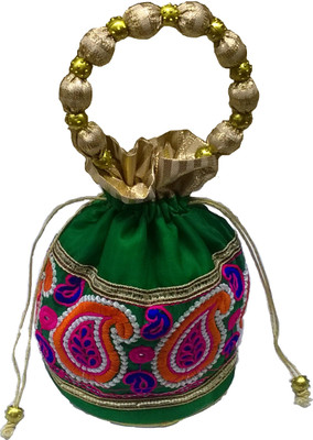 

IndoArtisan IndoArtisan Batua-01 Wristlet(Pink, Green), Green;pink