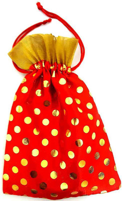 

Mehrunnisa Orange Big Size Shagun Potli With Golden Dots Pouch Potli(Multicolor)