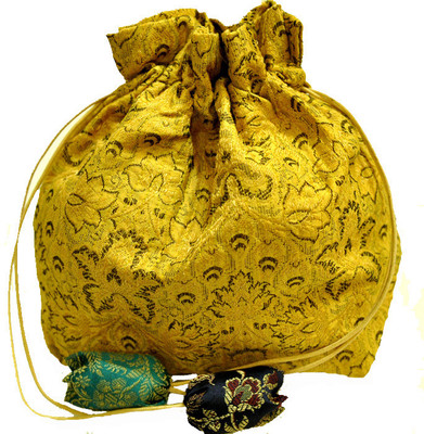 

The India Craft House Banarasi Potli(Yellow)