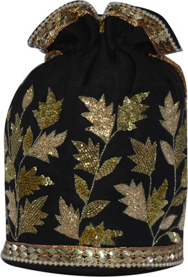 

D'oro Party Favour Round (Black) Potli(Black)