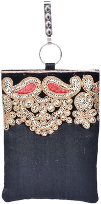 

Bagaholics SAREECLUTCH Mobile Pouch(Blue, Black, Gold), Black;blue;gold