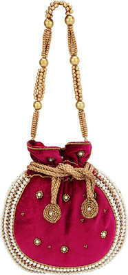 

CREATIVE EMBELLISHMENT l'amour bags Potli(Maroon)