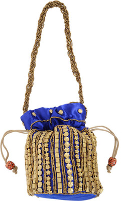 

Bagaholics Ethnic Silk Batwa Potli(Blue)