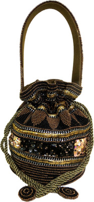 

Kawaii Antique- Colored Beaded Potli(Gold)