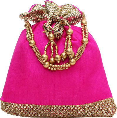 

Bagaholics Ethnic Silk Batwa Potli(Pink)