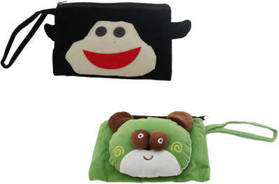 

GeekGoodies Animal Fancy Designer Gift Coin Purse Bag Combo 2 Mobile Pouch(Black, Green)
