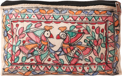 

iMithila Peacocks, Casual, Ethnic and Jeanswear Madhubani Handpainted Pure Tussar Silk Pouch(Multicolor)