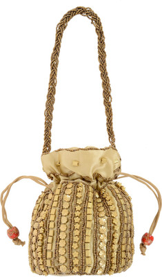 

Bagaholics Ethnic Silk Batwa Potli(Gold)