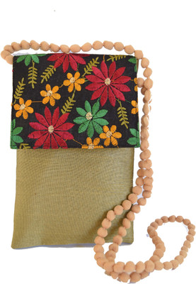 

Mahadev Exports Small flower embroidery flap sling bag MMPM-405 Mobile Pouch(Multicolor)