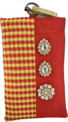 

Mahadev Exports Diamond brooch hooked mobile cover Mobile Pouch(Gold)