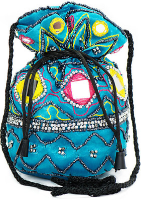 

Vermello Blue Designer Potli Pouch(Blue)