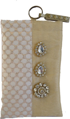

Mahadev Exports Diamond brooch hooked mobile cover Mobile Pouch(Gold)