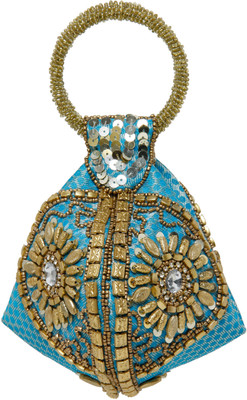 

Galz4ever Handmade Fortune turquoise Cookie Bag Potli(Multicolor)