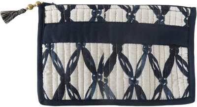 

Needlecrest Cotton Quilted Pouch(Blue, White)
