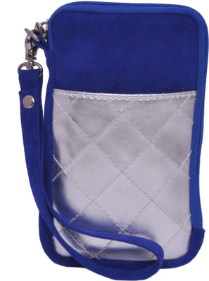 

Berrypeckers Silver Quilted Mobile Pouch(Blue)