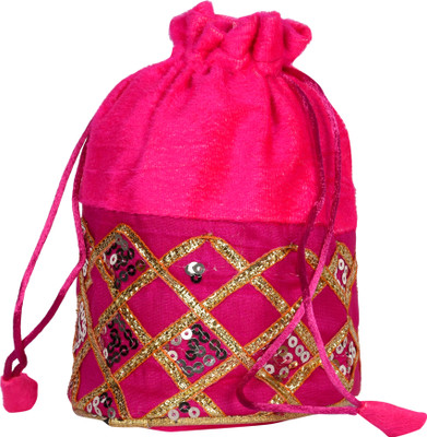 

Decot Paradise Embroidery Design HandBag Potli(Multicolor)