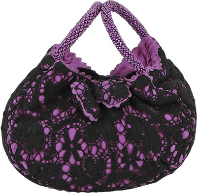 

Miruna Designs Lace Bangle Potli(Purple, Black), Black;purple