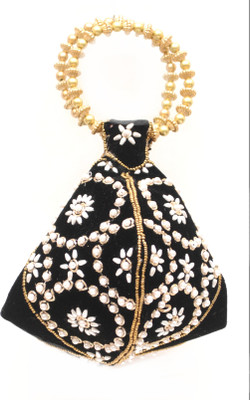 

Galz4ever Handmade Black & White Potli Bag Potli(Black)