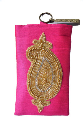 

Mahadev Exports Big Kairi Booti Hooked mob Cover Mobile Pouch(Pink)