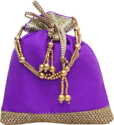 

Bagaholics Ethnic Silk Batwa Potli(Purple)